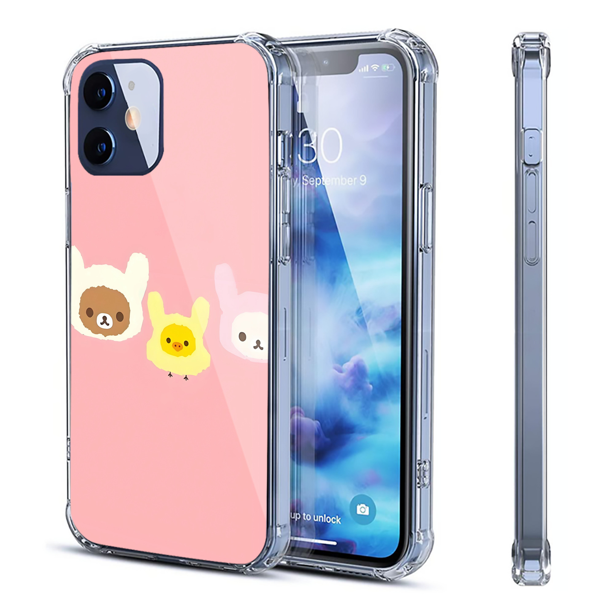 （画像用） リラックマ リラックマ キイロイトリ Rilakkuma Korilakkuma Kiiroitori 【iPhone 12シリーズ対応】透明スマホケース（クリアソフトケース）